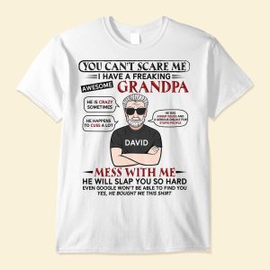 I Have A Freaking Awesome Grandpa - Personalized Shirt - Birthday, Back To School Gift For Grandkids, Grandchildren, Grandson, Granddaughter