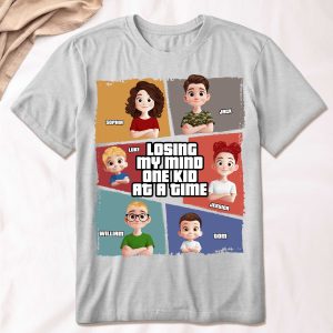 Losing My Mind One Kid At A Time Funny For Dad Grandpa - PersonalizedOne Size Shirt