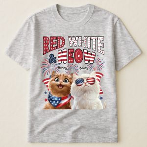 Red White Meow - PersonalizedOne Size Shirt